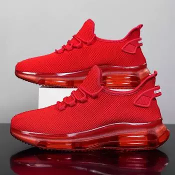 Flying weaving 2025 mesh little white shoes sneakers summer and autumn large size men s sports and leisure shoes Men s Shoes 39 красный