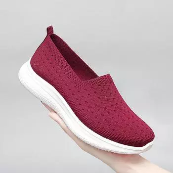 Flying weaving elderly shoes walking shoes middle-aged and elderly soft-soled mother shoes women s spring and autumn casual lazy shoes one pedal spo 35 чёрный