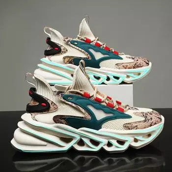 Flying woven blade shoes four seasons new breathable non-slip casual shoes versatile fashion sports mesh dad shoes running shoes 39