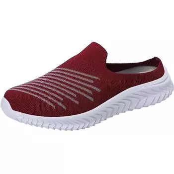 Flying woven breathable mesh surface half tow Loafers flat walking new fashion women s flat fashion casual sports shoes 35