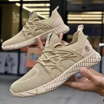 Flying woven men s shoes foreign trade breathable lightweight platform casual shoes spring new fashion youth sports shoes 39