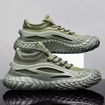 Flying woven men s shoes spring and summer 2025 new sports and leisure shoes teenagers and students trendy shoes men s breathable socks shoes 39