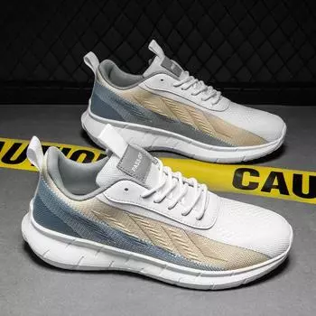 Flying woven shoes men s mesh breathable trendy shoes MD cold sticky large size lightweight running shoes Korean version of versatile sports shoes 39