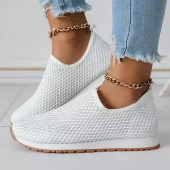 Flying woven sneakers women s 2024 new large-size muffin lace-up shallow-mouth women s shoes 36 белый