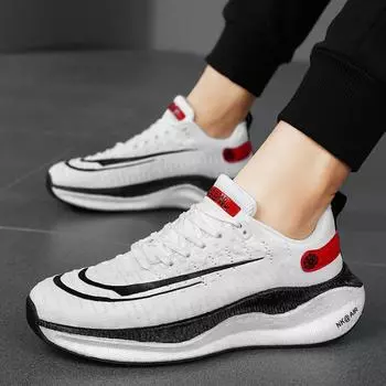 Flying woven sports shoes summer new breathable student couple exam running shoes Guochao casual shoes friction sound R4 35