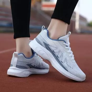 Flying woven women s shoes, new soft-soled durable, lightweight, atmospheric trend, breathable women s shoes, soft heel, schoolgirl sneakers 35 небесно-голубой