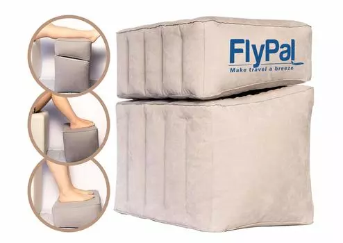 Flypal Подставка для ног 3 уровня, Пуфик, Подушка, Расслабляющий, Самолет, Автомобиль, Путешествия, Портативный, Детский, серый