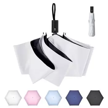 FlySpace Ultra Auto Folding UV Light and Heat Folding UV Water Зонт для солнечных и дождливых дней на 6 дней, легкий, 180 г, открывается/закрывается одним нажатием, белый