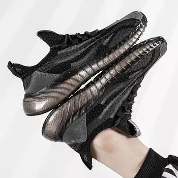 Flyweave мужские повседневные кроссовки из дышащей сетки 43 чёрный