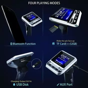 FM12B 1,44-дюймовый ЖК-дисплей Bluetooth Автомобильный MP3-плеер Handsfree Беспроводной FM-передатчик Радиоадаптер USB Автомобильное зарядное устройство Пульт дистанционного управления FM12B