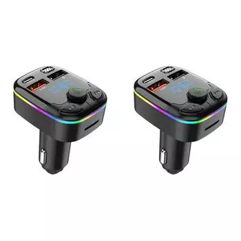 FM-модулятор BT 5.0 Type-C Беспроводной автомобильный комплект громкой связи USB-зарядное устройство для быстрой зарядки