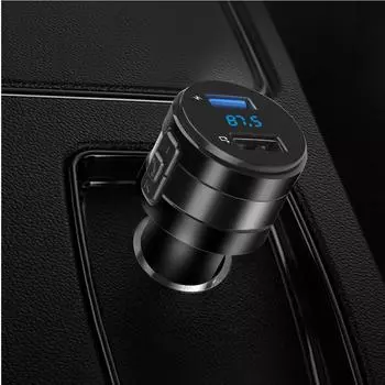FM-передатчик автомобильный беспроводной Bluetooth FM-радио модулятор автомобильный комплект 2.1A USB автомобильное зарядное устройство Handsfree Aux Audio MP3-плеер чёрный