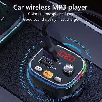 FM-передатчик, автомобильный MP3-плеер, 3,1 А, быстрая зарядка, USB, автомобильное зарядное устройство, беспроводная гарнитура 5.0, автомобильный комплект, FM-модулятор чёрный