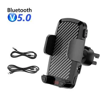 FM-передатчик Bluetooth 5.0 Автомобильный комплект громкой связи AUX Аудиоприемник Play Phone Holder Автомобильный MP3-плеер Автомобильные аксессуары