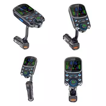 FM-передатчик для автомобиля, совместимый с Bluetooth, 5.3-дюймовый приемник, автомобильный MP3-плеер, беспроводной радиоадаптер с экраном 2,0 дюйма