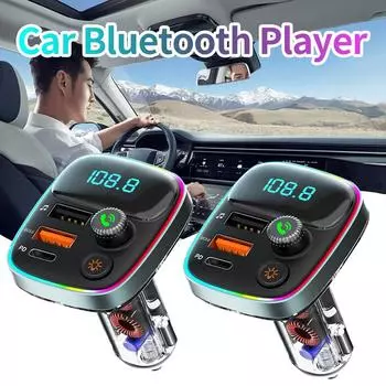 FM-передатчик Handsfree Bluetooth 5.3 автомобильный радиомодулятор адаптер PD быстрая зарядка с QC3.0 цветной MP3-плеер 36 Вт свет Q8K5 A