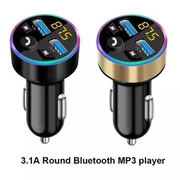 FM-передатчик модулятор автомобильный беспроводной Bluetooth 5.0 USB быстрое зарядное устройство авто Aux радио Mp3-плеер музыкальный комплект Hands Free для автомобиля чёрный
