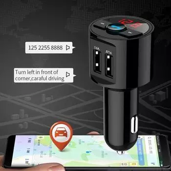 FM-передатчик модулятор автомобильный беспроводной Bluetooth 3.6A USB Auto Aux радио Mp3-плеер музыкальный комплект Hands Free для автомобиля чёрный