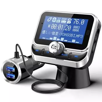 FM-передатчик TOZATT, Bluetooth 5.3, Автомобильный, Быстрая зарядка QC3.0, 4 USB-порта, Звонки в режиме громкой связи,