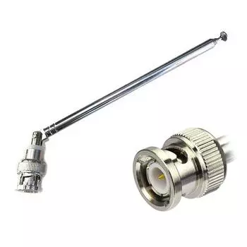 FM-радиоантенна, разъем BNC, телескопическая антенна, 1,2 м, нержавеющая сталь