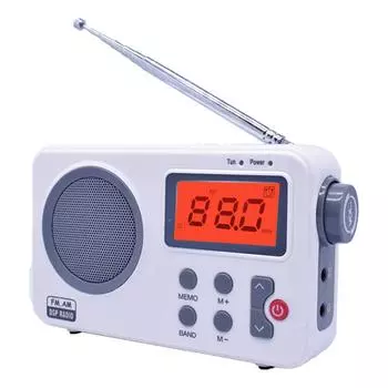 FM-радиоприемник AM/FM-динамик с ЖК-цифровым дисплеем, будильник для дома, портативный белый