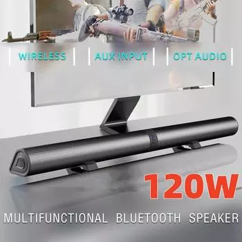 FM-саундбар ТВ Динамики Bluetooth Подключения HDMI/AUX/BT/OPT Саундбары со съемным домашним кинотеатром 2-в-1 Аудиосистема Shengba чёрный