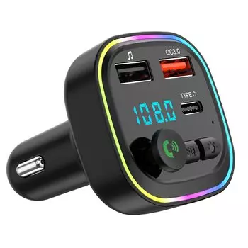 FM-трансмиттер Ninonly, Bluetooth 5.0, Автомобильное зарядное устройство, Быстрая зарядка QC3.0, Type-C и 2 USB