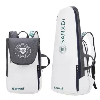 FMAFNLY Теннисная сумка для бадминтона, сумка для бадминтона, теннисная сумка, чехол для ракетки, рюкзак, спортивный рюкзак большой емкости, водонепроницаемый, дышащий, многофункциональный серый