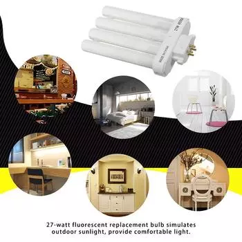 FML 27EX-N 27W 4 Pin Quad Tube энергосберегающая компактная люминесцентная лампа 6500K 4 ряда ламп 1pc белый