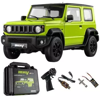 ФМС 1:12. Модель Jimny. Радиоуправляемая машина с дистанционным управлением. Радиоуправляемая машина на гусеничном ходу. Рок-багги. зелёный
