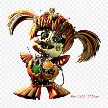 Fnaf 6 Scrap Baby Full Bidy Freddy Fazbear s Пиццерия Симулятор Пять термонаклеек для одежды Футболка Сумка Теплопередающие наклейки Железо на заплатках
