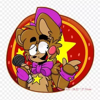 Fnaf Rockstar Freddy Fanart Freddy Fazbear s Pizzeria Simulator Ulti Железо-наклейки для одежды Футболка Сумка Теплопередающие наклейки Железо на заплатках