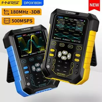 FNIRSI DPOX180H Ручной двухканальный цифровой осциллограф 180 МГц-3DB 2 в 1 Функция генератора сигналов Флуоресцентный дисплей ZOOM