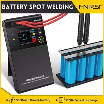 FNIRSI SWM10 0,25 мм аппарат для точечной сварки, 4 передачи, регулируемый, самодельный мини-аппарат для точечной сварки, аккумулятор 18650, встроенный сварочный инструмент, 5000 мАч