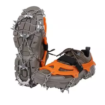 FnLune Кошки Шипы Обувь 19 Claw Chain Снежные Шипы Цепь Противоскольжения Нержавеющая Сталь Снежные Шипы Замерзшие Дороги Снежные Горы Скалолазание Пеший Туризм Подледная Рыбалка