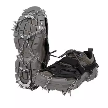 FnLune Кошки Шипы Обувь 19 Claw Chain Снежные Шипы Цепь Противоскольжения Нержавеющая Сталь Снежные Шипы Замерзшие Дороги Снежные Горы Скалолазание Пеший Туризм Подледная Рыбалка