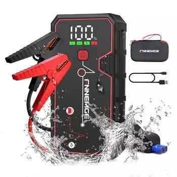 FNNEMGE Jump Starter, ток 5000 А, большая емкость 23800 мАч, 12 В стартер двигателя (Все автомобили с бензиновым двигателем/автомобили с дизельным двигателем объемом 8,0 л)