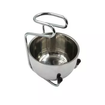 Foam Brush Brush Shaving Barbershop Beard Brush Shaving Foam, B. Stainless Steel Rack + Bowl