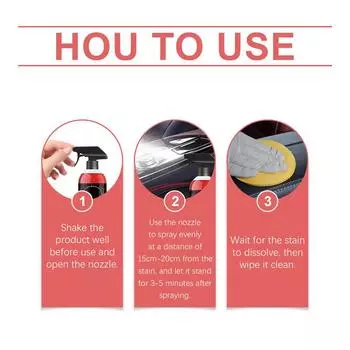 Foam Cleaners For Car Wash Maintenance 120ml Household Foam Cleaners Stain Removal Powerful Car Interior Wash Maintenance