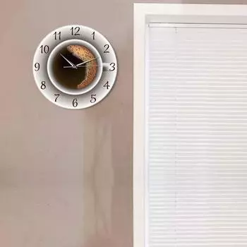 Foam Coffee Cup Theme Wall Clock Cafe Room Clock Home Kitchen Nordic Decoration 12 inch