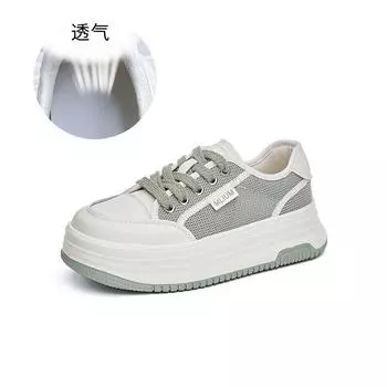 Foam sole leather little white shoes women s 2025 summer new mesh breathable board shoes women s casual versatile platform women s shoes 35