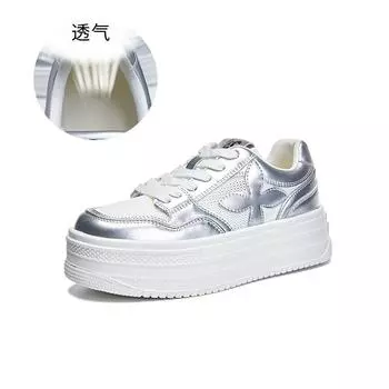 Foam sole leather little white shoes women s 2025 summer new muffin single shoes heightening sports women s shoes versatile shoes children 35