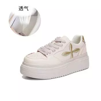 Foam sole leather little white shoes women s 2025 spring new casual versatile board shoes women s platform sports fashion women s shoes 35