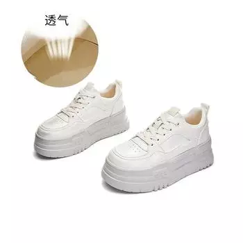Foam sole leather little white shoes women s 2025 spring new platform sports board shoes women s casual single shoes versatile women s shoes 35