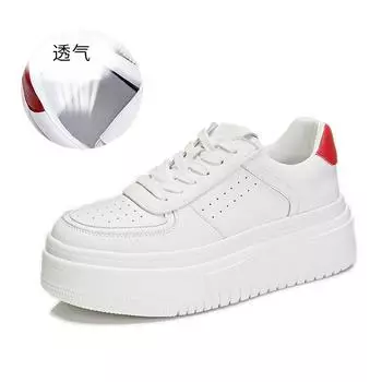 Foam sole leather little white shoes women s 2025 spring new muffin baseplate shoes platform soft leather single shoes sports women s shoes 35
