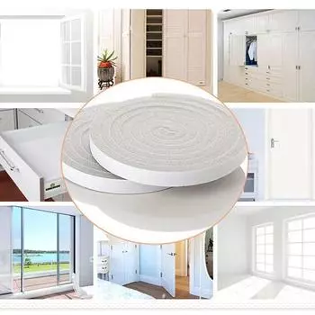 Foam Window Sealing Strips Windproof Sound-Proof Door Weather Stripping Dustproof Self-adhesive Tape Door Seam Sealing Strip 1.5cmX1cmX2m