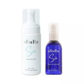Foaming face wash serum gel set Simple moisturizing care that gently washes with dense foam and protects [uRuRuSu Official] & 2-piece moisture. белый