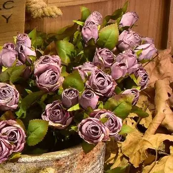 Focal Edge Artificial Roses Flowers 5 Heads Fake Flowers Indoor Outdoor Decoration оранжевый