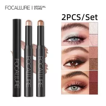 FOCALLURE 2 шт./набор перламутровых теней для век карандаш водостойкий блестящий мерцающий пигмент тени для век подводка для глаз инструменты для макияжа