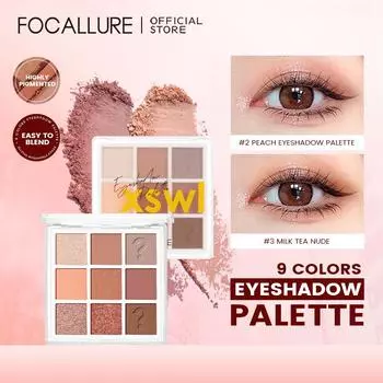 FOCALLURE 9 цветов палитра теней для век косметика прессованные матовые блестящие водостойкие долговечные блестящие пигментные тени для век макияж